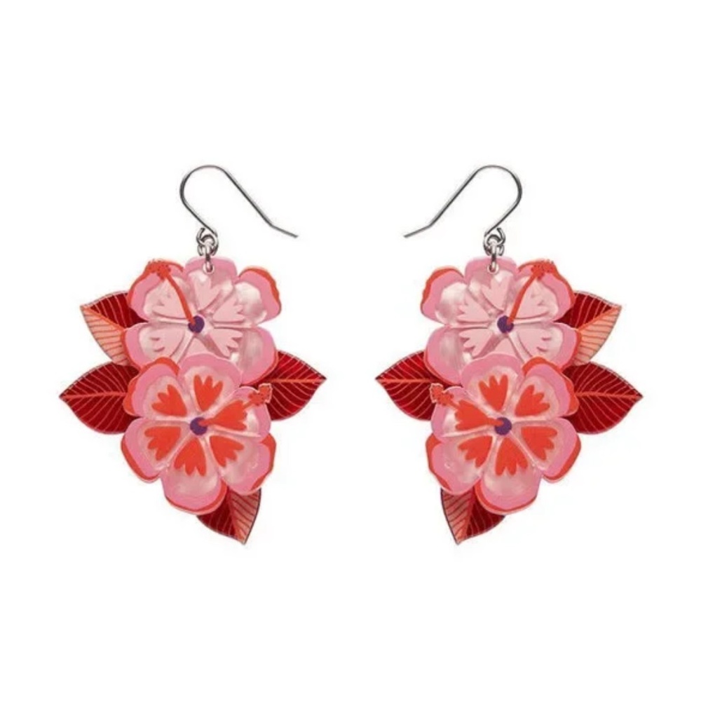 Halcyon Hibiscus Drop Earrings Retro Vintage by Erstwilder x Jocelyn Proust